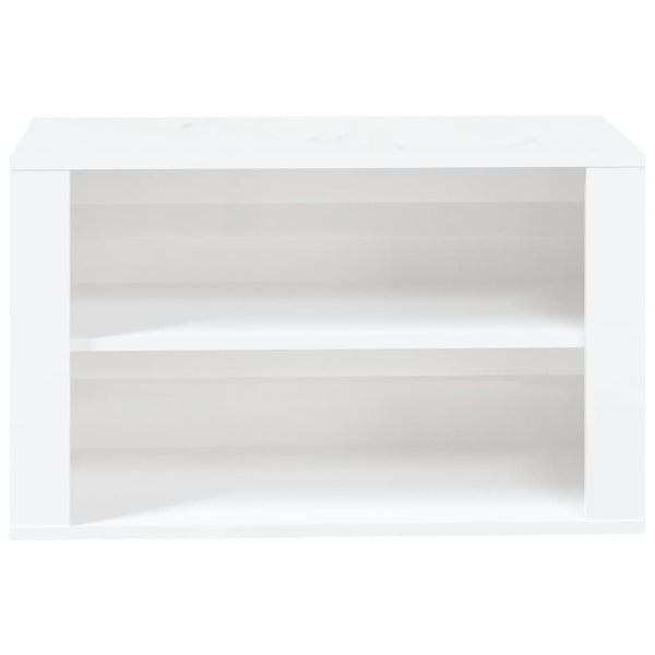 Hochglanz Schuhregal Weiß 75x35x45 cm
