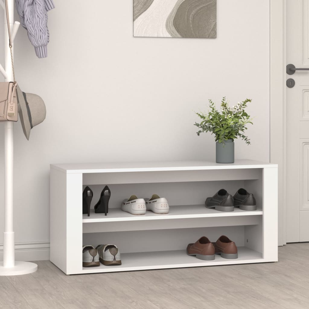 Schuhregal Weiß 100x35x45 cm