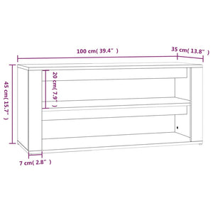 Schuhregal Schwarz 100x35x45 cm