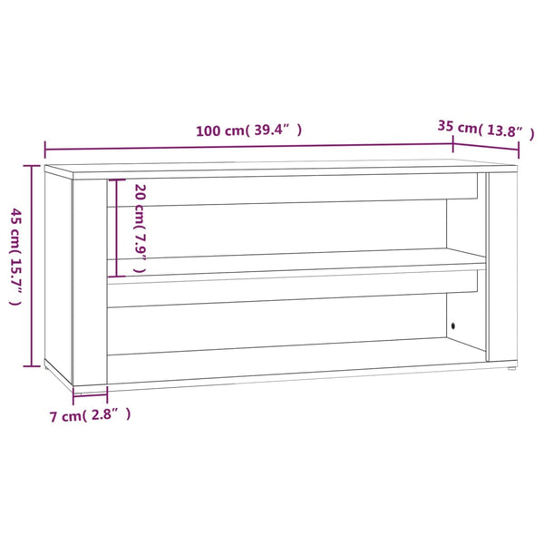 Schuhregal Räuchereiche 100 cm