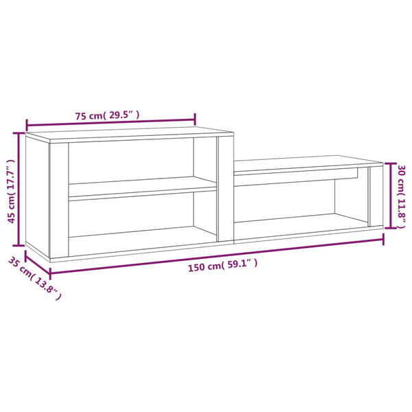 Weißer Schuhschrank 150 cm