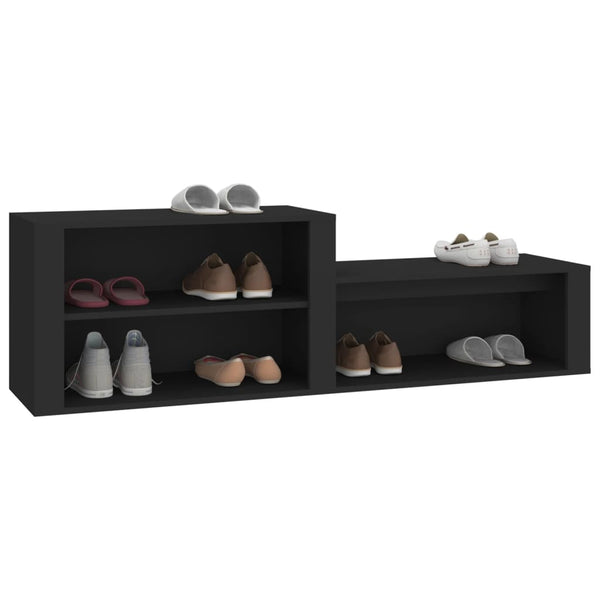 Schuhschrank Schwarz 150 cm