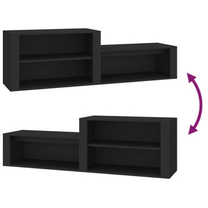 Schuhschrank Schwarz 150 cm
