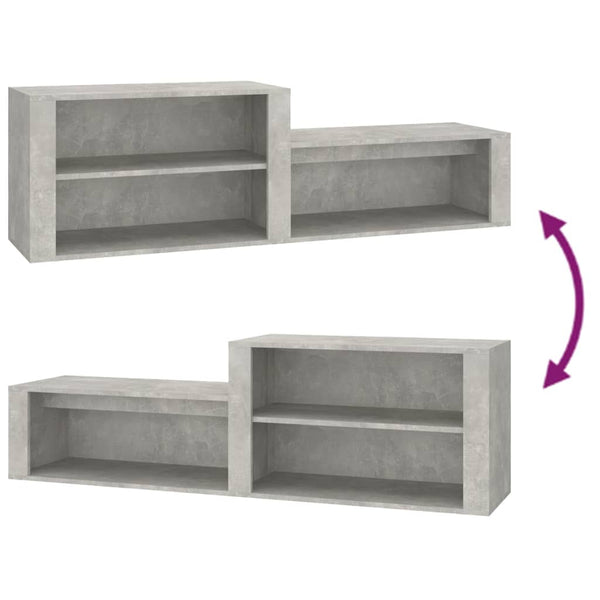 Betongrauer Schuhschrank 150 cm