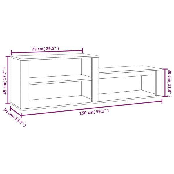 Betongrauer Schuhschrank 150 cm