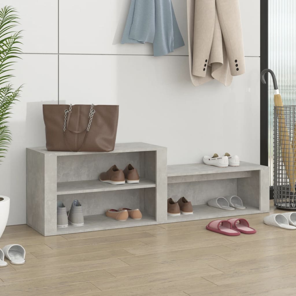 Betongrauer Schuhschrank 150 cm