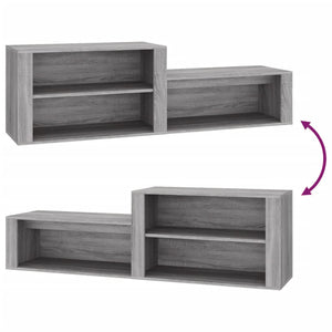 Schuhschrank Grau Sonoma 150 cm