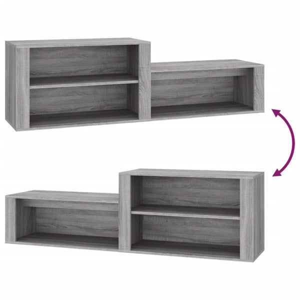 Schuhschrank Grau Sonoma 150 cm