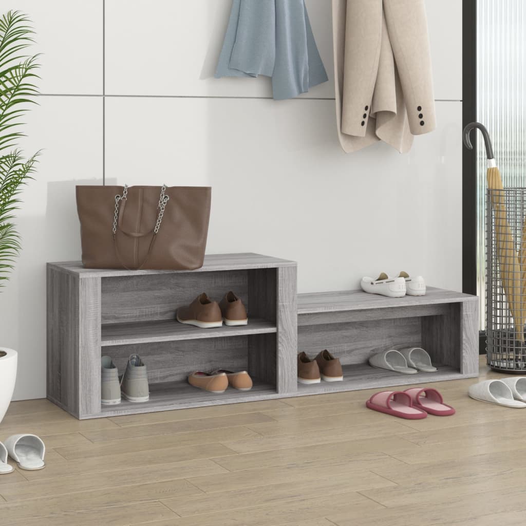 Schuhschrank Grau Sonoma 150 cm