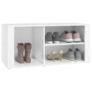 Hochglanz Schuhregal Weiß 100x35x45 cm