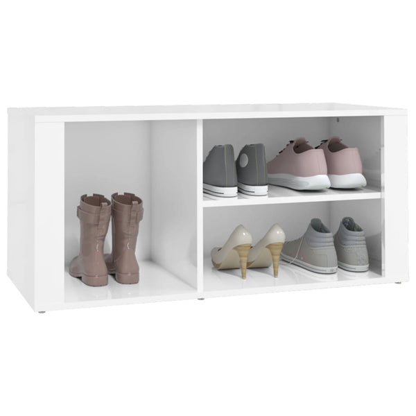 Hochglanz Schuhregal Weiß 100x35x45 cm
