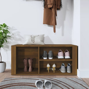 Schuhregal Braun Eichenoptik 100x35x45 cm