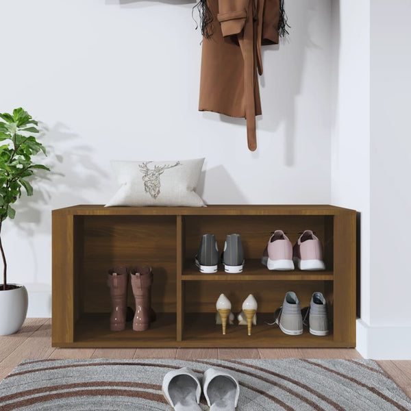 Schuhregal Braun Eichenoptik 100x35x45 cm