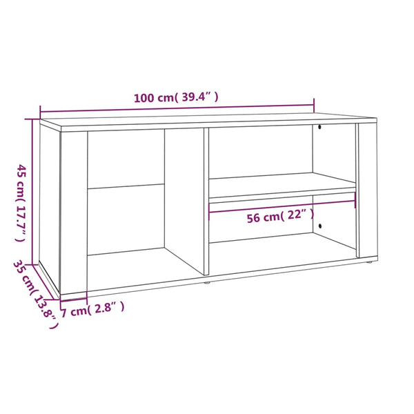 Schuhregal Braun Eichenoptik 100x35x45 cm