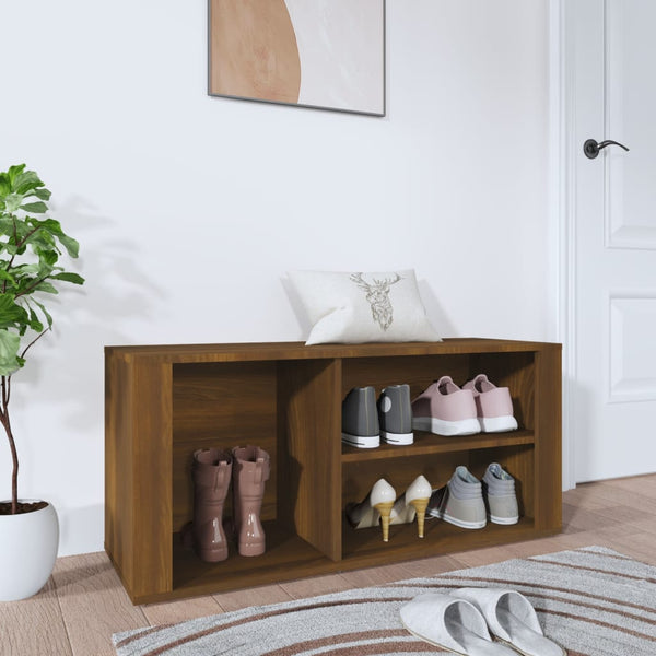 Schuhregal Braun Eichenoptik 100x35x45 cm