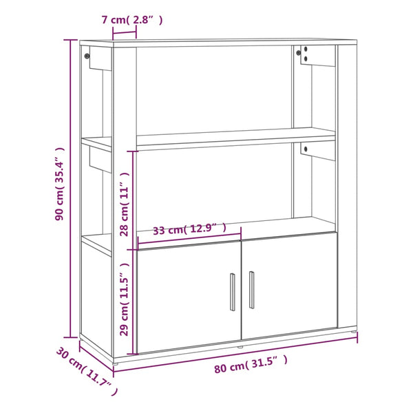 Schwarzes Sideboard 80x90 cm