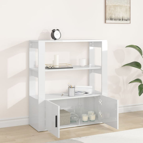 Hochglanz Sideboard Weiß 80x90 cm