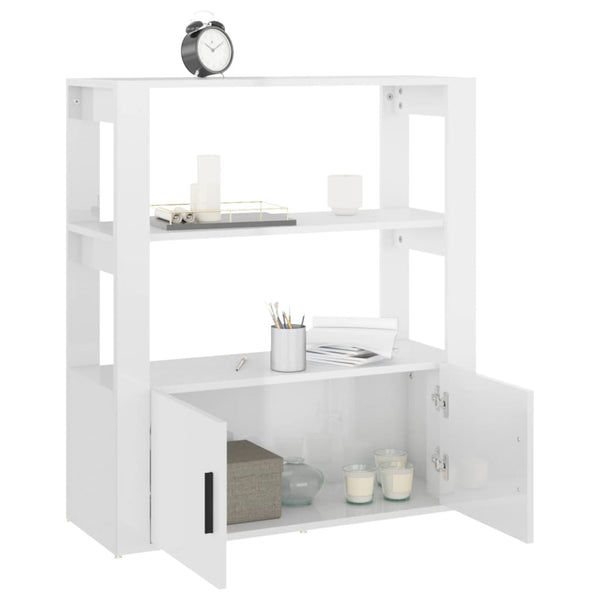 Hochglanz Sideboard Weiß 80x90 cm
