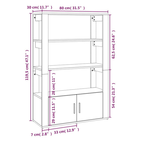 Sideboard Betongrau 80x30x119,5 cm