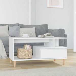 Couchtisch Hochglanz Weiß 90x49 cm