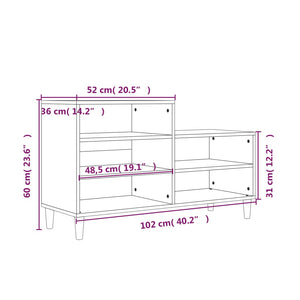 Schuhregal Räuchereiche 102 cm