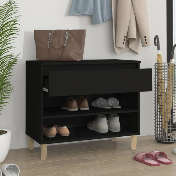Schuhregal Schwarz 70x60 cm