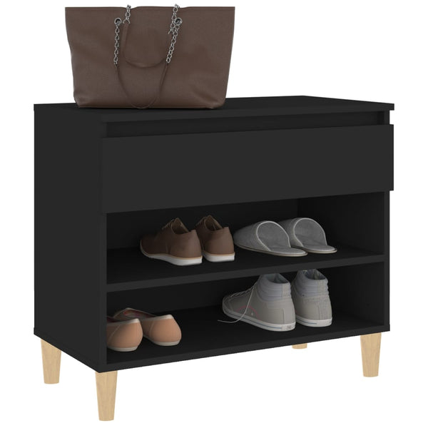 Schuhregal Schwarz 70x60 cm