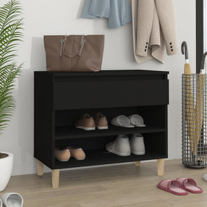 Schuhregal Schwarz 70x60 cm