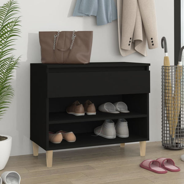 Schuhregal Schwarz 70x60 cm