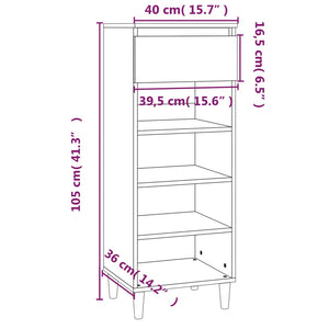 Weißer Schuhschrank 40x36x105 cm