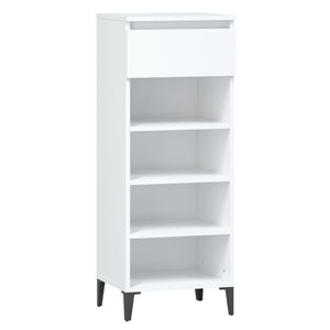 Weißes Schuhregal mit Schublade 40x105 cm