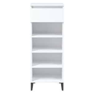 Weißes Schuhregal mit Schublade 40x105 cm