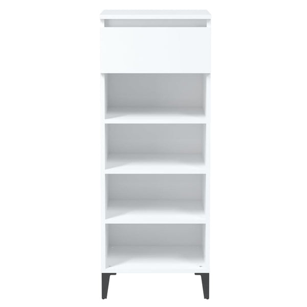 Weißes Schuhregal mit Schublade 40x105 cm