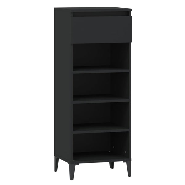 Schuhregal Schwarz Holzwerkstoff 40x36x105 cm