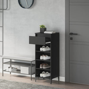Schuhregal Schwarz Holzwerkstoff 40x36x105 cm