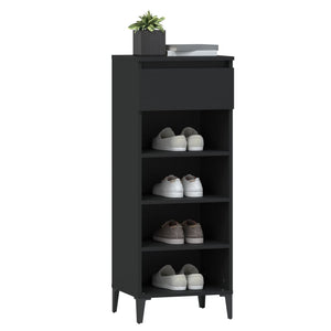 Schuhregal Schwarz Holzwerkstoff 40x36x105 cm
