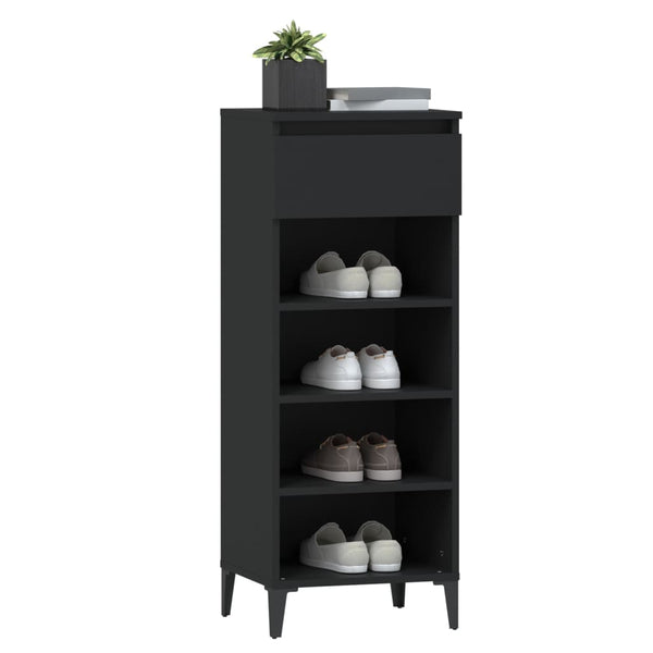 Schuhregal Schwarz Holzwerkstoff 40x36x105 cm