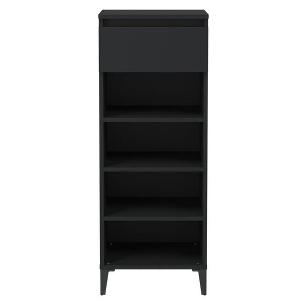 Schuhregal Schwarz Holzwerkstoff 40x36x105 cm