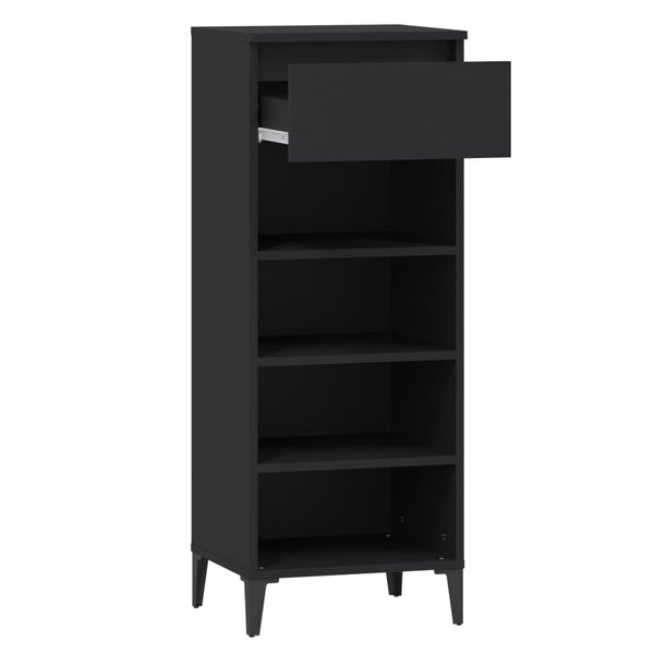 Schuhregal Schwarz Holzwerkstoff 40x36x105 cm