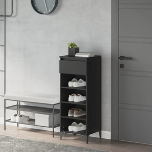 Schuhregal Schwarz Holzwerkstoff 40x36x105 cm