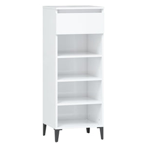 Hochglanz Schuhregal Weiß 40x36x105 cm