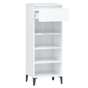 Hochglanz Schuhregal Weiß 40x36x105 cm