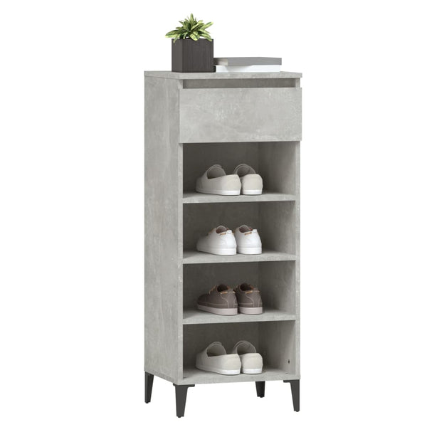Schuhregal Betongrau 40x36x105 cm