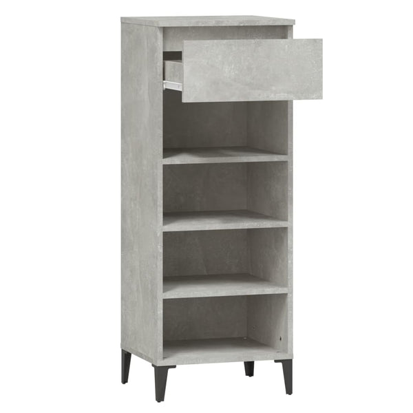 Schuhregal Betongrau 40x36x105 cm