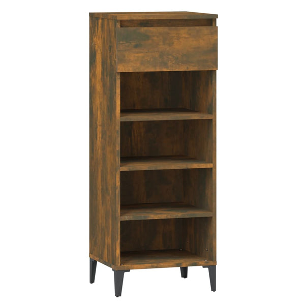 Schuhregal Räuchereiche Holz 40x36x105 cm