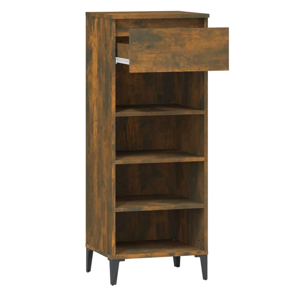 Schuhregal Räuchereiche Holz 40x36x105 cm