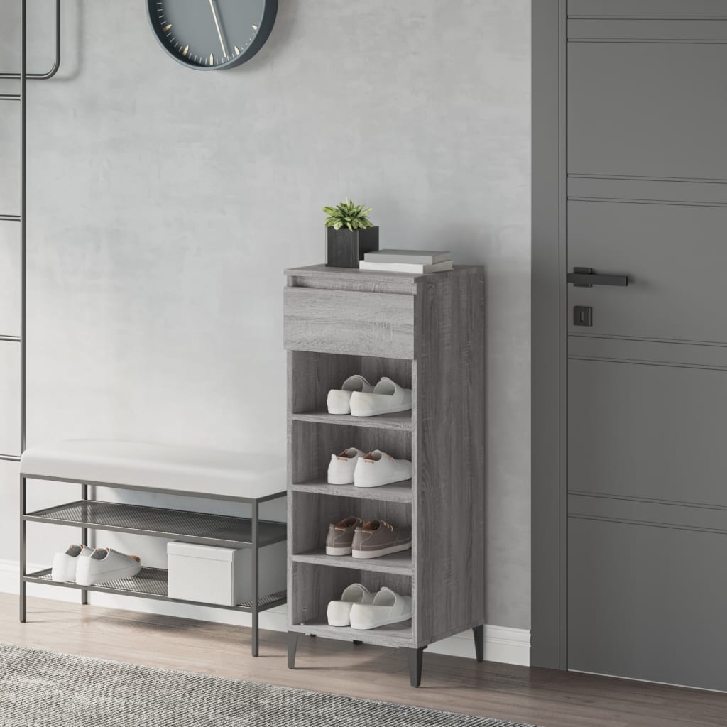 Schuhregal Grau Sonoma 40x36x105 cm