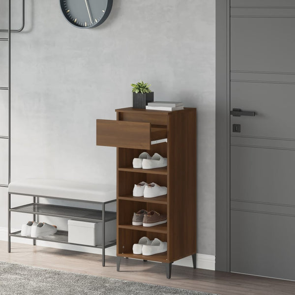 Schuhregal Braun Eichenoptik 40x36x105 cm