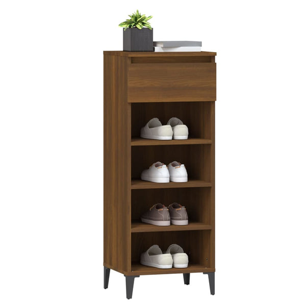 Schuhregal Braun Eichenoptik 40x36x105 cm