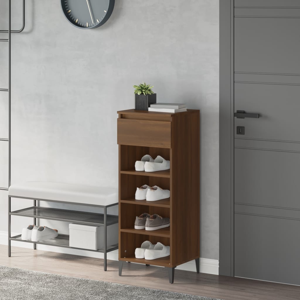 Schuhregal Braun Eichenoptik 40x36x105 cm
